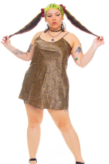 Vintage 90's Leopard Silky Slip Dress