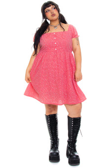 Vintage 70's Strawberry Gingham Picnic Dress