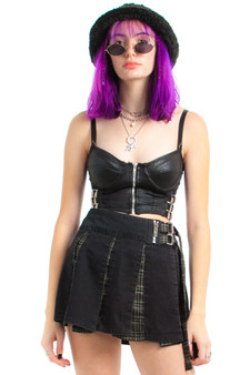 Vintage Y2K Tripp Plaid Pleated Mini Skirt