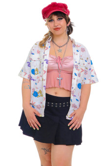 Vintage 90's Butterfly Print Button-Up Shirt