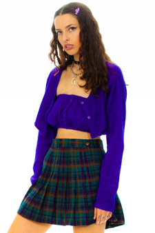 Vintage 90's Purple Fuzzy Tube Top/Cardigan Set