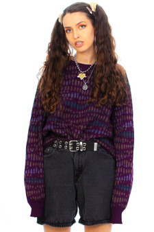 Vintage 80's Plum Wave Sweater