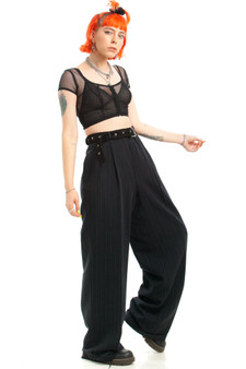 Vintage 90's Ralph Lauren Baggy Pinstriped Trousers