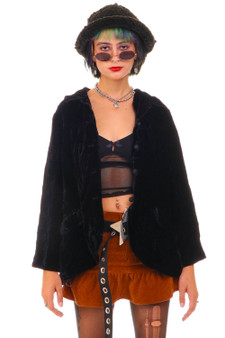 Vintage 90's Black Velvet Long Sleeve Blouse