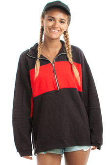 Vintage 90's Red Stripe Zip-Up