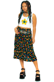Vintage 90's Floral Midi Skirt