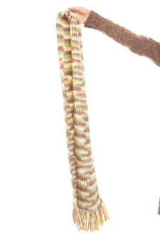 Vintage Y2K Pastel Stripe Knit Tassel Scarf