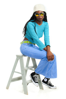 Vintage Y2K Baby Blue Asphalt Corduroy Flares