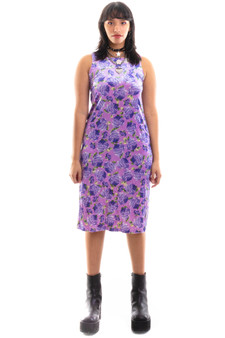 Vintage 90's Rampage Lilac Rose Velvet Dress