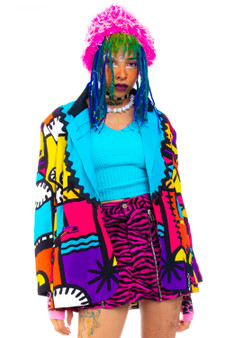 Vintage 80's Rainbow Art Blazer