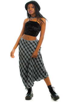 Vintage 90's Black & White Diamond Check Skirt