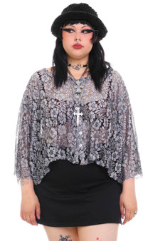 Vintage 90's Grey Floral Button Up