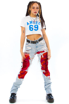 Vintage 90's Destroyed Patchwork Levi's Jeans