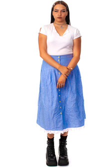 Vintage 80's Prairie Blues Button-Front Skirt