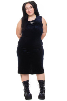 Vintage 90's Black Velvet Tank Dress