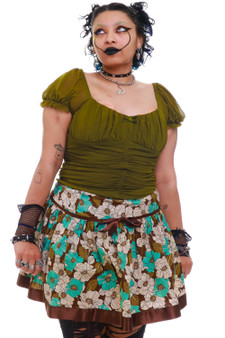 Vintage Y2K Floral Ribbion Mini Skirt