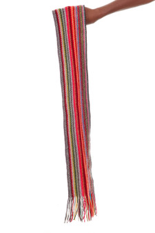 Vintage Rainbow Striped Fringe Scarf