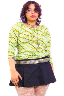 Vintage Y2K Shades of Green Polka Dot Top