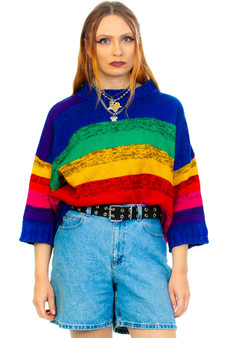 Vintage 90's Rainbow Stripe Knit