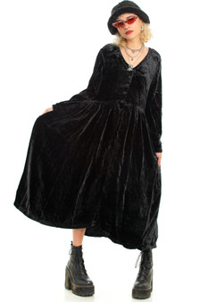 Vintage 90's Gothic Romance Velvet Maxi Dress