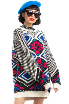 Vintage 90's Berry Check Sweater