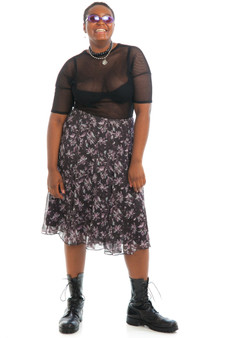 Vintage 90's Lavender Floral Skirt