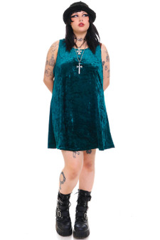 Vintage 90's Emerald Velvet Dress