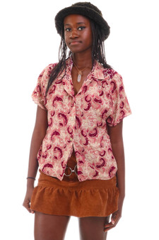 Vintage 90's Blush Vines Button Up Top