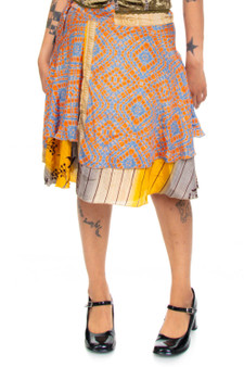 Vintage 90's Silky Embroidered Wrap Skirt 1