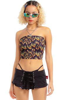 Vintage Y2K Gothic Strip Tease Micro Mini Skirt