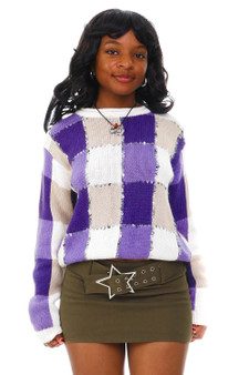 Vintage 90's Purple Square Sweater