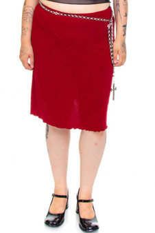 Vintage Y2K Cranberry Midi Skirt