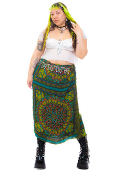 Vintage 90's Trip Out Maxi Wrap Skirt