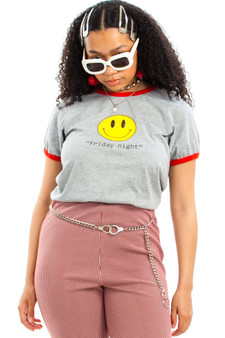 Vintage 90's Friday Night Smiles Ringer Tee