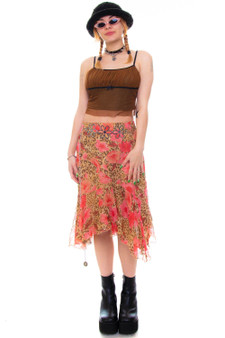 Vintage 90's Hannah Cheetah Floral Fairy Skirt