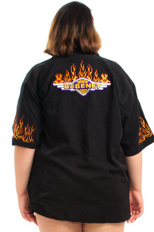 Vintage Y2K Babenet.com Flame Button-Up Shirt