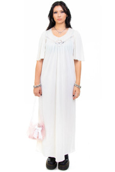 Vintage 90's Angel Lace Short Sleeve Maxi Dress