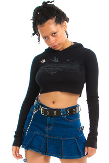 Vintage Y2K Hurley Tattoo Print Hooded Thermal