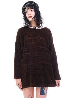 Vintage 90's Brown Knit Oversized Sweater