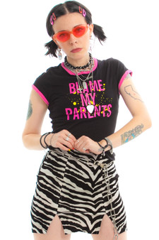 Vintage Y2K Blame My Parents! Ringer Baby Tee
