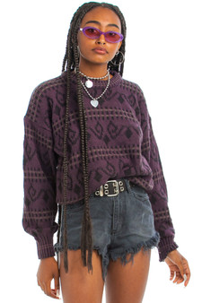 Vintage 80's Plum Pattern Sweater