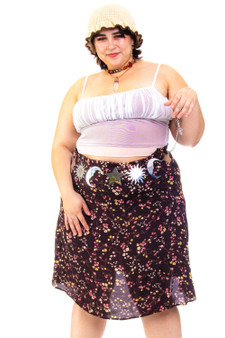 Vintage 90's Floral Maxi Tiered Skirt