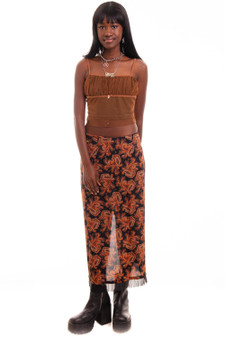 Vintage 90's Paisley Beaded Trim Skirt