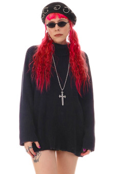 Vintage 90's Poet Ribbed Knit Turtle Neck Sweater 1