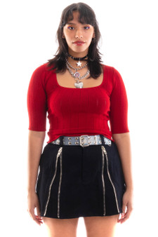 Vintage 90's It's Our Time Red Knitted Stretch Top