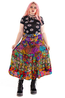 Vintage 90's Queen's Circle Patchwork Maxi Skirt