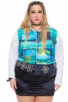 Vintage Y2K Digital Collage Freeway Long-Sleeve