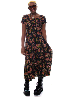 Vintage 90's Grunge Floral Maxi Dress 1