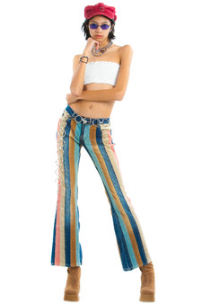 Vintage 90's Does 70's Corduroy Denim Mix Flares