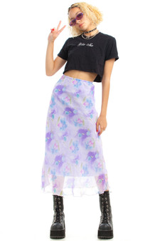 Vintage 90's Lilac Sheer Maxi Skirt